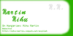 martin mihu business card